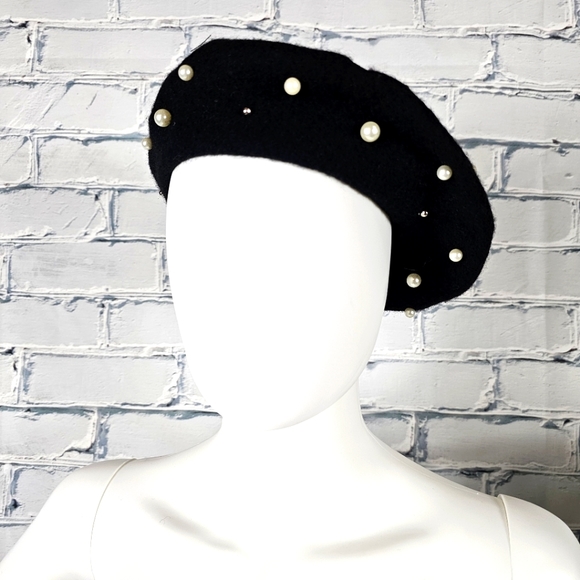 Aldo Seveacia Black Pearl Embellished Beret - Picture 7 of 9